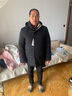 羅蒙【鵝絨石墨烯】中長款羽絨服男新款可拆卸帽牛奶絲保暖防寒厚外套 黑色 190（建議175-190斤） 曬單實(shí)拍圖