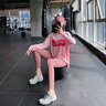 Quinientos顯瘦寬松大碼胖mm女健身服瑜伽服上衣速干跑步字母圓領(lǐng)運動(dòng)T恤衫 粉色 S （80-140斤） 曬單實(shí)拍圖