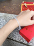 中國(guó)黃金（CHINA GOLD）天青凍玉髓手鐲年輕款女叮當(dāng)鐲子玉鐲七夕情人節(jié)禮物送女友老婆 6mm天青凍手鐲-58圈口【玫瑰禮盒】 曬單實(shí)拍圖