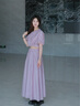 Mandy Zhang法式暮靄紫天絲高腰半身裙女夏季新款溫柔氣質(zhì)長(cháng)款裙子 暮靄紫 S 160/64A 曬單實(shí)拍圖