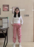 NICKYBABY兒童冬季加厚棉褲三層夾棉運動(dòng)褲女童一條過(guò)冬休閑褲大童保暖褲子 16318粉色【加絨特厚抗寒保暖】 120 cm 曬單實(shí)拍圖