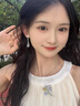 古耐白玉髓耳環(huán)女2025年新款銀耳釘生日禮物女生送女朋友高級(jí)小眾實(shí)用 雪畫扇玉髓耳環(huán)+玫瑰禮盒 曬單實(shí)拍圖