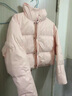 布力潘小個子高腰短款羽絨服女淺粉色冬季韓系白鴨絨立領(lǐng)面包服 淺粉色 XS (155) 曬單實拍圖