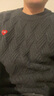 查爾斯桃心圓領(lǐng)毛衣男秋冬季新款?lèi)?ài)心刺繡針織衫情侶同款 黑色 XL  曬單實(shí)拍圖