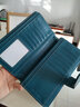 班亞奴錢(qián)包女2025新款大容量錢(qián)夾小眾設計真皮小包長(cháng)款皮夾手包卡包一體 孔雀藍-防盜刷 曬單實(shí)拍圖