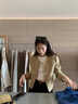 蜜樂奇穿搭小香風外套女春秋2025新款小個子短款正肩夾克上衣 卡其色 S 曬單實拍圖