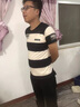 現佑高端品牌男裝圓領(lǐng)短袖t恤男士夏季條紋冰絲休閑體恤衫 灰色 L (175) 曬單實(shí)拍圖