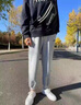 李寧衛褲男春秋季新款運動(dòng)褲男士收口加絨褲子寬松休閑褲冬季灰色長(cháng)褲 灰色-收口【常規款】 XL 曬單實(shí)拍圖