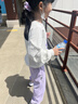 憨憨象2025春秋新款兒童運動服春裝女童時髦洋氣套裝休閑衛(wèi)衣春季女大童 4882白色+16187紫色 【春季套裝】 140 曬單實拍圖