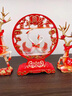 結(jié)婚擺件結(jié)婚禮物送新人百年好合擺件中式玄關(guān)電視柜鹿裝飾禮品 1淺紅點柿柿如意對鹿+百年好合三 曬單實拍圖