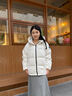 波司登（BOSIDENG）25年新款女款連帽保暖防風(fēng)舒適顯瘦短款厚冬季外套B250245112XS 糙白8003【白噪清冷風(fēng)】 L 170/92A 120斤-130斤 曬單實(shí)拍圖