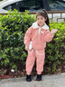G.DUCKKIDS童裝女童套裝秋冬加絨加厚兒童服裝女孩冬裝兩件套卡通寶寶衣服 酒紅色 100 建議身高90-100cm3-4歲 曬單實(shí)拍圖