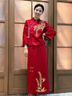 泰勒馬丁紅色新中式旗袍訂婚禮服女2025新款婚紗新娘主紗敬酒服回門(mén)服婚服 DF101長(cháng)袖 S 曬單實(shí)拍圖