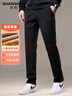 SHANSHAN杉杉休閑褲男秋冬新款加絨加厚男士保暖褲子燈芯絨休閑直筒長(cháng)褲男 黑色（加絨） 35 曬單實(shí)拍圖