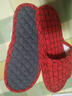 ZUYLFYP純棉布藝布底布拖鞋木地板地磚靜音室內軟底女可機洗家居家夏四季 女款008中國紅 女款大碼適合38-39腳 曬單實(shí)拍圖