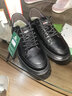 赫尼保羅品牌板鞋男英倫風(fēng)牛皮時(shí)尚休閑鞋防滑開(kāi)車(chē)男士商務(wù)皮鞋百搭小黑鞋 黑色 39 皮鞋碼 曬單實(shí)拍圖