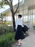 矜持范2025春夏季高腰長(cháng)a字型新款黑色半身裙女高檔女學(xué)生顯瘦收腰子 黑色 L [推薦-120斤] 曬單實(shí)拍圖