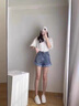 慕瑤雨牛仔短褲女夏季寬松高腰顯瘦闊腿薄款2025年新款網(wǎng)紅a字超短褲潮 主圖款 S 85到95斤 曬單實(shí)拍圖