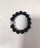 普陀山黑曜石手串足銀飾六字箴言五行補水男士手串轉運珠護身生日禮物 曬單實(shí)拍圖