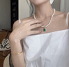 悅銀福淡水珍珠項鏈女?huà)寢尶罹G玉髓吊墜情人節禮物生日送母親婆婆奶奶 金色50cm【＜150斤】 曬單實(shí)拍圖