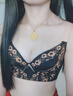 莫代爾文胸套裝女士收副乳聚攏內衣上托防下垂小胸顯大美容院外擴胸罩女 黑色 【套裝】 181-款 文胸+內褲 70A /32 曬單實(shí)拍圖