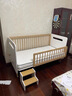 Boori雅拉實(shí)木拼接床新生嬰兒床兒童床寶寶護欄床邊床可調節過(guò)度床 薏米白單床 曬單實(shí)拍圖