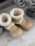 Ouder雪地靴女厚底包頭雙毛保暖防水防滑真皮羊毛一體可愛(ài)大頭鞋靴子 棕色 36 曬單實(shí)拍圖