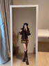 YUEXUNZI連衣裙女春秋季新款女裝小個(gè)子茶系格子包臀短裙純欲辣妹套裝裙子 兩件套 S 曬單實(shí)拍圖