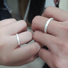 中國黃金（CHINA GOLD）銀戒指男女款新款百搭磨砂情侶對戒婦女節生日禮物送女友愛(ài)人 今/次日達*磨砂情侶對戒 曬單實(shí)拍圖