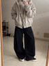 圣保美羽絨棉服女冬季連帽工裝外套2025新款加厚短款保暖派克服棉衣棉襖 灰白色 S 碼 曬單實(shí)拍圖