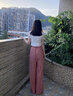 2024夏女裝新款苧麻薄款扎染百搭褲子寬松休閑垂感女式闊腿褲長(cháng)褲 桃妃（薄款扎染） 均碼 曬單實(shí)拍圖