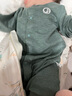 babylove嬰幼兒連體衣春秋衣服蠶絲羊毛保暖睡衣男女寶寶哈衣爬服春季外穿 瑪瑙綠 80cm 曬單實拍圖