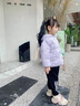 凡獵女童棉服冬裝2024新款兒童棉衣寶寶加絨夾棉外套加厚冬季棉襖 紫色【小兔耳朵】 100 曬單實(shí)拍圖