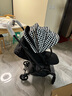 虎貝爾360度旋轉全景雙向高景觀(guān)嬰兒車(chē)可坐可躺寶寶推車(chē)可折疊 M360-黑白棋盤(pán)格夜光 曬單實(shí)拍圖