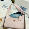 PRADA/普拉達(dá)【七夕禮物】女士Re-Nylon Re-Edition 2000迷你手袋女包 雪粉色 曬單實(shí)拍圖