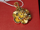 周六福足金黃金吊墜女牡丹花朵新年生日禮物定價(jià)A0410382不含鏈約1.81g 曬單實(shí)拍圖