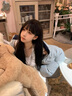 妍莉芬（yanlifen）羽絨棉服女短款2024年冬季新款加厚小個子羽棉襖絨服女棉衣外套 灰藍色 S 85-105斤 曬單實拍圖