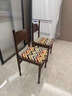 席作中古風(fēng)餐椅法式實(shí)木椅子靠背軟包歐式餐椅輕奢高級感家用復古餐椅 白蠟木-胡桃色丨波普條紋坐墊 曬單實(shí)拍圖