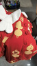 戴維貝拉新生兒夾棉新年爬服秋冬裝女寶嬰兒紅色連體衣國風(fēng)棉服 曬單實(shí)拍圖