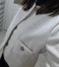 皮爾卡丹輕熟風小眾感外套女秋冬新款寬松顯瘦小個子短款毛呢軟糯上衣 圖片色 M 101 -110斤 曬單實拍圖