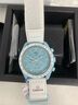 歐米茄（OMEGA）斯·沃琪S·WATCH聯(lián)名款行星系列男女石英表42mm 淡藍(lán)盤SO33L100 T王星 曬單實拍圖
