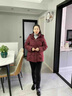 珂儷莎中老年人媽媽冬裝短款羽絨棉服外套奶奶冬季加絨加厚連帽棉衣棉襖 JF1818-酒紅色【加厚棉服】 2XL 【建議105-120斤】 曬單實拍圖