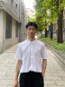 九牧王襯衫男裝【3A抑菌 抗皺 免燙 涼感】2025春夏耐洗清涼舒適短袖衫 修身版+白色+TC2EX20217 41 L碼(175/96A) 曬單實拍圖