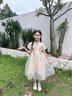 G.DUCKKIDS童裝女童禮服連衣裙夏花童蓬蓬紗兒童公主裙女孩主持人鋼琴演出服 香檳色 140 （建議身高130cm 10-11歲cm 曬單實(shí)拍圖