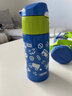 膳魔師（THERMOS）日本進(jìn)口保溫杯兒童學(xué)生寶寶幼兒園吸管背帶不銹鋼便攜水杯子 FHL藍色小車(chē) 400ml 吸管 曬單實(shí)拍圖