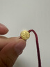 夢(mèng)金園【新年禮物】黃金轉運珠女足金五路財神手鏈黃金圓牌手環(huán) 約1.44g-配紅繩 曬單實(shí)拍圖