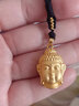 中國(guó)黃金（CHINA GOLD）佛頭黃金吊墜女款足金大日如來(lái)佛祖項(xiàng)鏈情人節(jié)生日禮物送媽媽女友 今/次日達(dá)*佛頭吊墜【默認(rèn)黑繩】約2.8g 曬單實(shí)拍圖