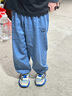 真維斯兒童防蚊褲純棉男童褲子男孩夏季薄款牛仔褲 淺藍 親親考拉黑XS 130 曬單實(shí)拍圖