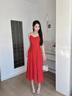 森馬連衣裙女顯瘦甜美度假風(fēng)2025夏季新款森系滿(mǎn)印吊帶裙浪漫文藝 紅色調00366 M 曬單實(shí)拍圖