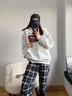 AVVLD美式復(fù)古數(shù)字印花連帽衛(wèi)衣男女潮牌嘻哈街頭休閑運(yùn)動百搭情侶帽衫 灰色 L 曬單實(shí)拍圖
